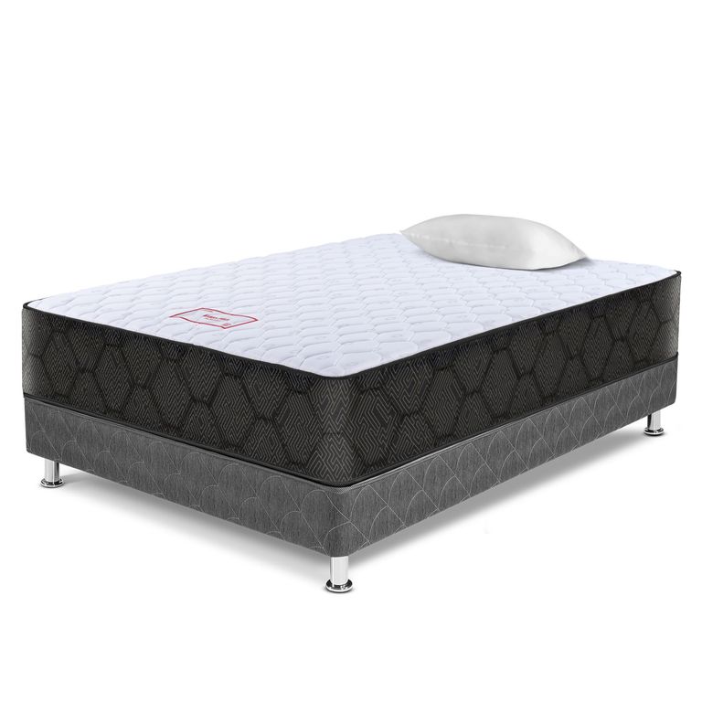 Cama Paraíso Edén Plus 1.5 Plazas Azul + Colchón + Almohada + Protector