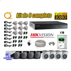 HIKVISION - Cámaras de Seguridad Kit 8 Full HD 1TB WD + Exterior Mayor Alcance Varifocal KIT08-FHD-E081