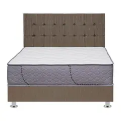 FORLI - Dormitorio Capella Queen + Colchón+ Box Tarima + Cabecera + Almohada + Protector
