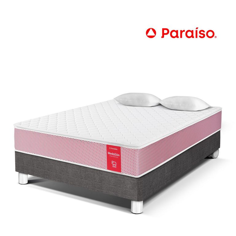 Cama Medallón Ergo 2 Plazas + 2 Almohadas + Protector
