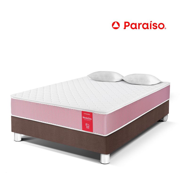 Cama Medallón Ergo 2 Plazas + 2 Almohadas + Protector
