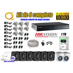 HIKVISION - Kit Cámara de Seguridad Kit 8 Full HD 1080P 1TB + Cámara de Seguridad Exterior IT3F KIT08-FHD-D089
