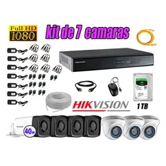 HIKVISION - Kit Cámara de Seguridad Kit 7 Full HD 1080P 1TB + Cámara de Seguridad Exterior IT3F P2P