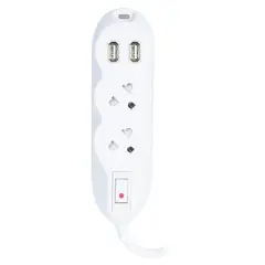 BTICINO - Extensión eléctrica 2 Tomas 3 Metros + 2 Puertos USB