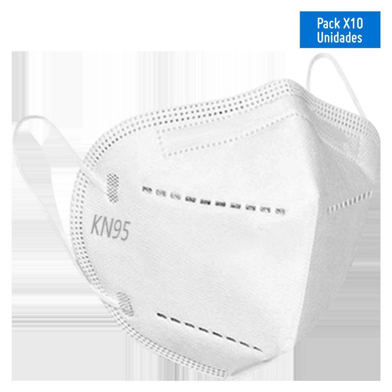 Mascarilla KN95 Blanco con Elástico x 10 unid