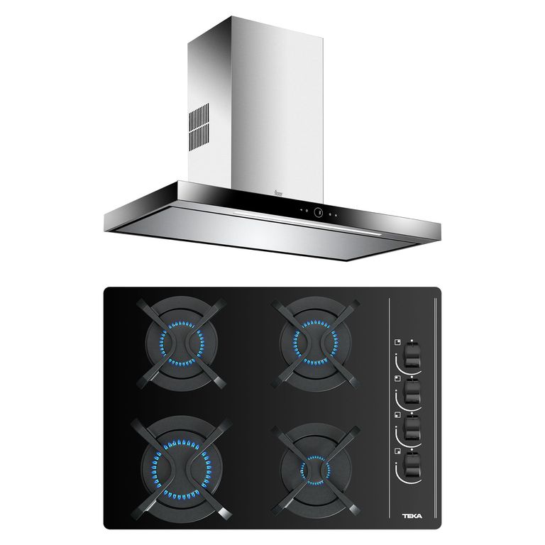 Combo Cocina Empotrable 4 Quemadores GBC-64003 + Campana 90cm DPL-986T