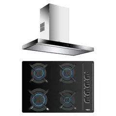 TEKA - Combo Cocina Empotrable 4 Quemadores GBC-64003 + Campana 90cm DPL-986T