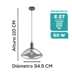 EGLO - Luminaria Colgante Torrontes E27 1x60w H1100 Ø345