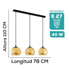 EGLO - Luminaria Colgante Albaraccin E27 3x40w H1100 A190