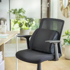 JUST HOME COLLECTION - Cojín Ergonómico Lumbar Negro 38.5x32 cm