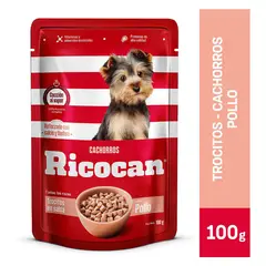 RICOCAN - Cachorros Alimento Perros Pouch Trocitos 100gr Pollo