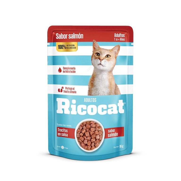 Ricocat Alimento Húmedo para Gato Adulto Sabor Salmón 85 gr