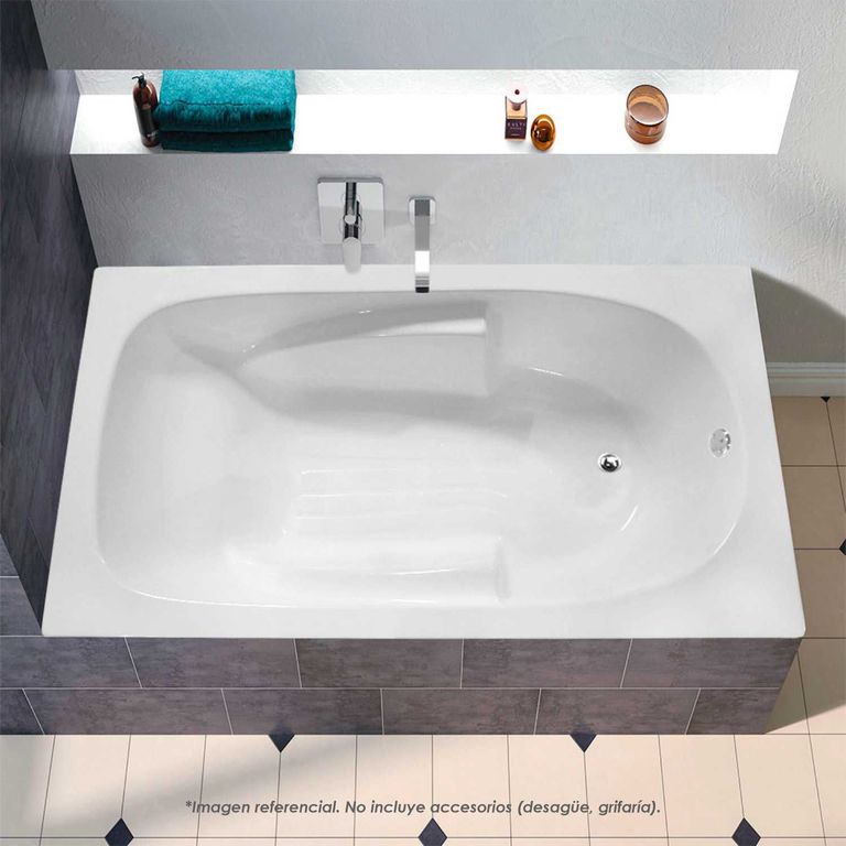 Tina de Baño Rectangular Standar 130x80cm Blanca