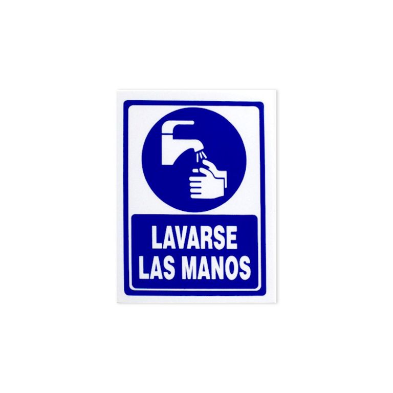 Señal de Lavarse Las Manos 15x20 cm