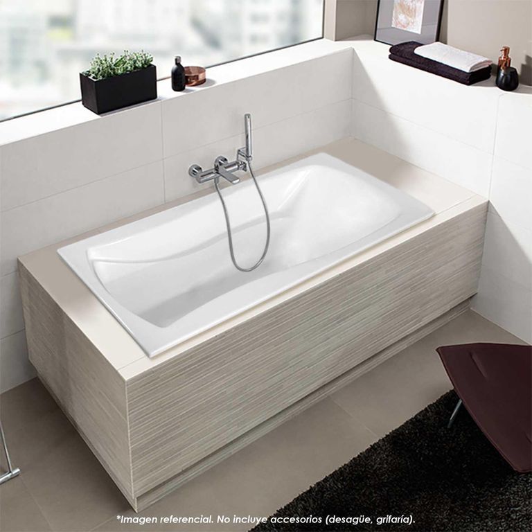 Tina de Baño Rectangular Akira 166x90cm Blanca