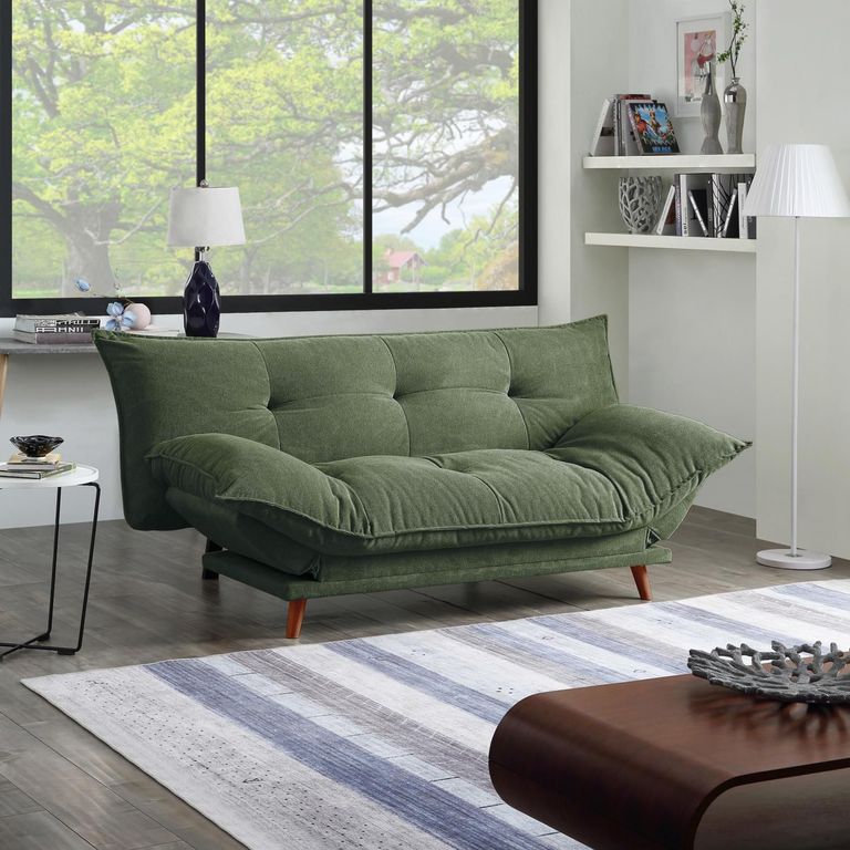 Sofá Cama Futón 3 Cuerpos Pillow Verde