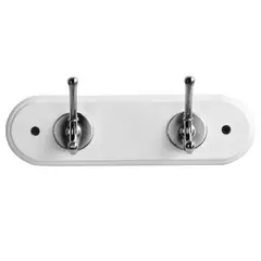 JUST HOME COLLECTION - Perchero de Pared 2 Ganchos Blanco