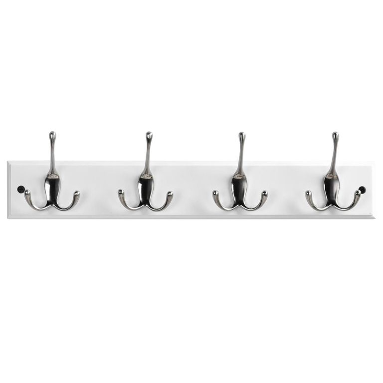 Perchero de Pared 4 Ganchos Triple Blanco