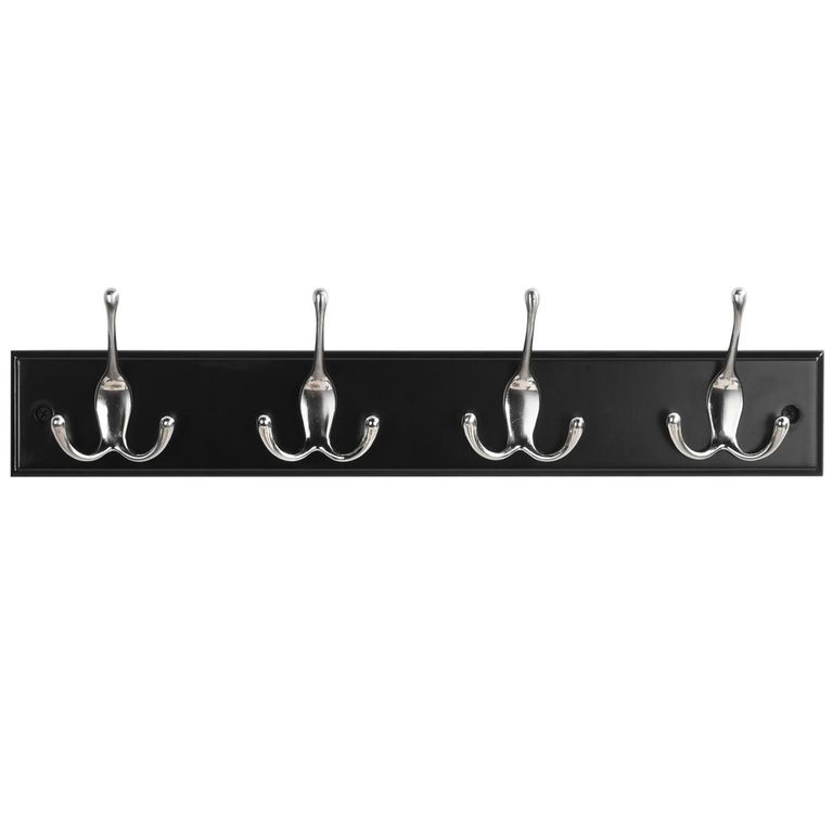 Perchero de Pared 4 Ganchos Negro