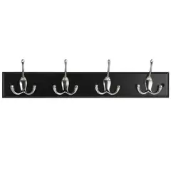 JUST HOME COLLECTION - Perchero de Pared 4 Ganchos Negro