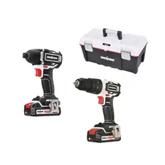 UBERMANN - Taladro Percutor Multiforce Inalámbrico Ubermann 13 mm 20V + 2 Baterías + Caja de Herramientas 21"Ubermann + Talador Atornillador Inalámbrico Ubermann 1/4" 20V (Sin Batería)