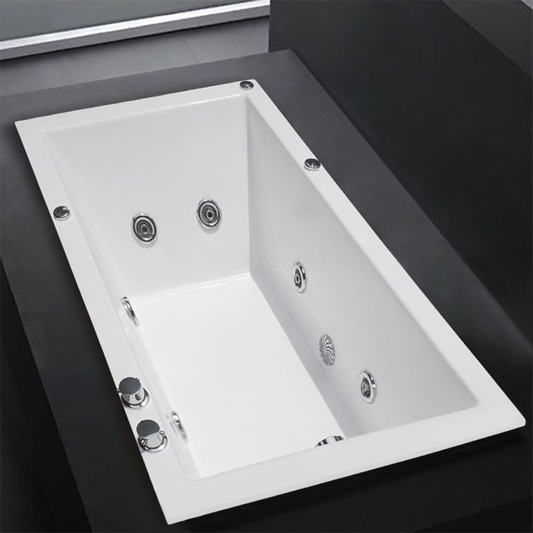 Tina Hidromasaje Rectangular Minimalista 150x80cm Blanca