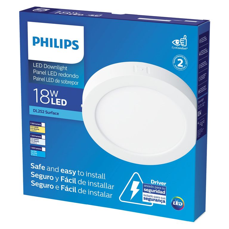 Downlight Led Redondo 18W Luz Cálida