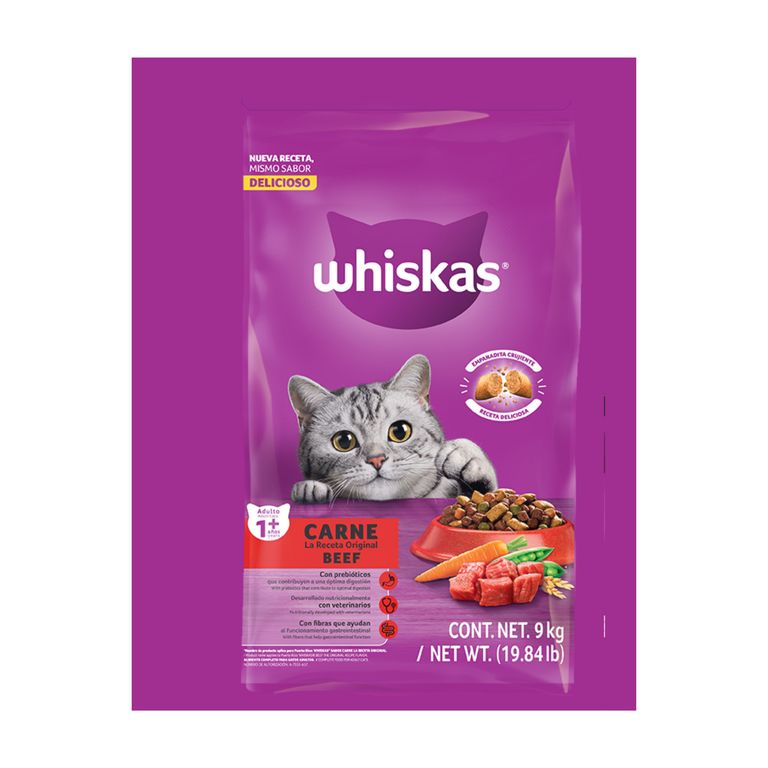 Whiskas Adulto Carne 9kg.