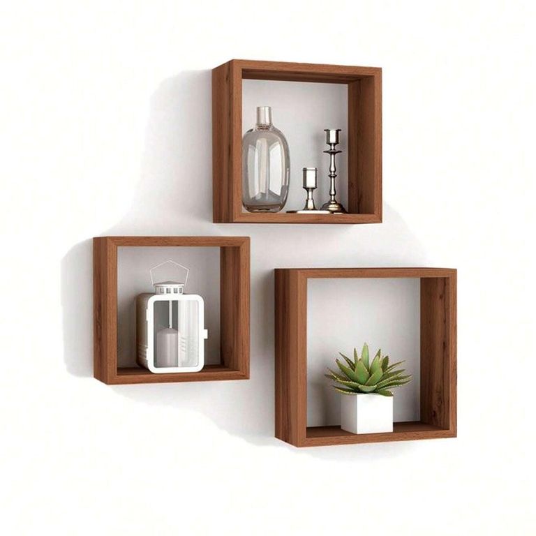 Set 3 Repisa de Melaina Cubo Wengue