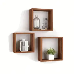 JUST HOME COLLECTION - Set 3 Repisa de Melaina Cubo Wengue