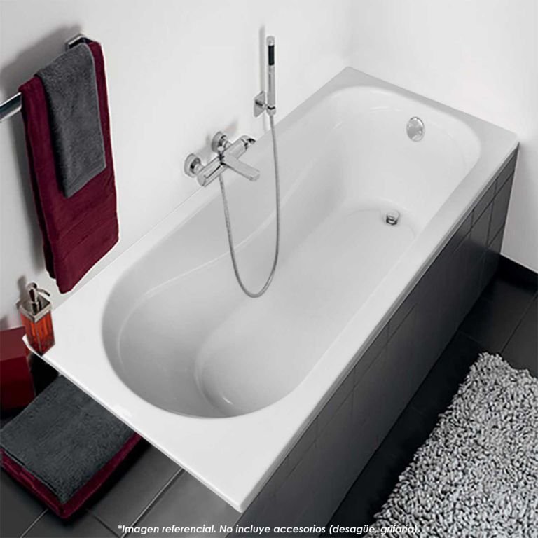 Tina de Baño Rectangular Zeus 170x75cm Blanca