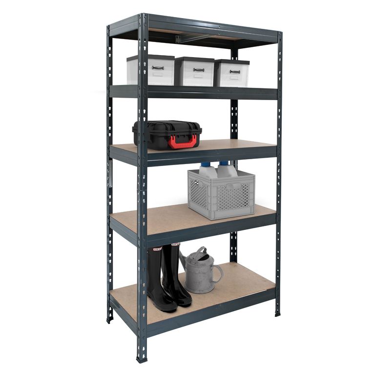 Estante Metal 5 Niveles 176x90x40cm Negro