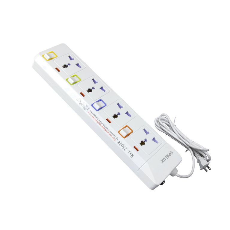 Extensión eléctrica 4 Tomas con Switch 3 Metros Blanco