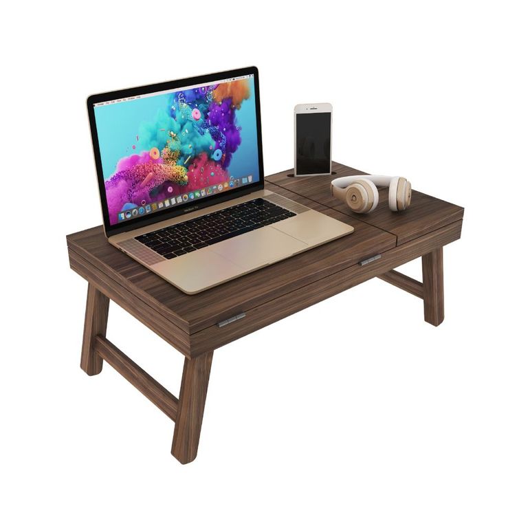 Mesa Plegable para Laptop Melamine Pino/Nogal