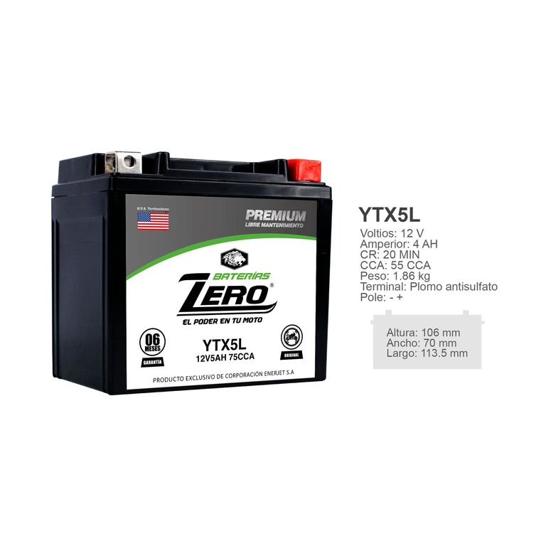 Batería Moto YTX5L-BS
