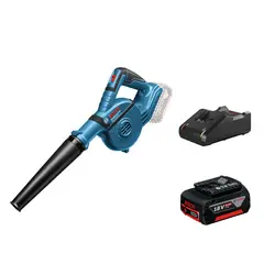 BOSCH - Soplador de Aire inalámbrico GBL 18V-120.18V (Sin batería) + Batería de Iones de Litio 18V GBA 18V 4.0Ah + Cargador GAL 18V-40 de 18V