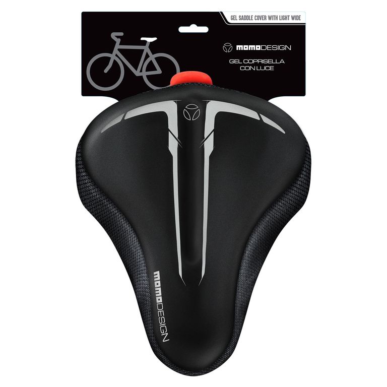 Asiento Bicicleta Momo Gel con Luz Color Negro