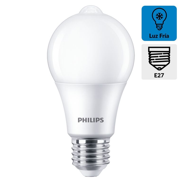 Foco Led con Sensor 8W E27 Luz Fría