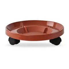 REYPLAST - Porta Macetas con ruedas Super Forte #14 CafÃ© 34.7x8.1cm