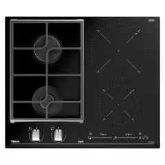 TEKA - Cocina Mixta Empotrable de Inducción 4 Quemadores HYBRID JZC 64322 ABB BK Negro