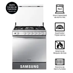 SAMSUNG - Cocina a Gas 5 Hornillas NX52T7322PS Silver