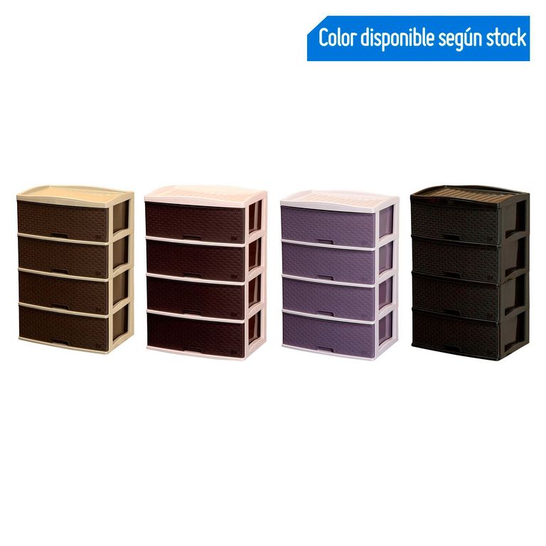 Cómoda Kusi Ratan Reyplast 4 Cajones