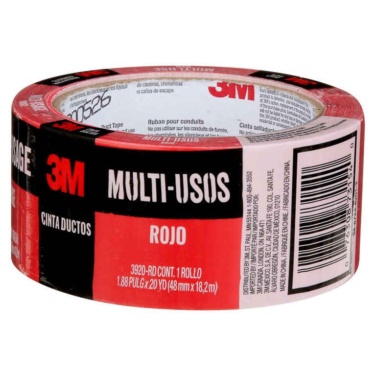 Cinta Adhesiva Duct Tape de Reparación 3M Rojo 1.88 in. x 20 yd.