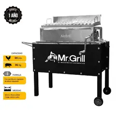 MR GRILL - Caja China Acero Inoxidable/ Madera 56X33 Cm