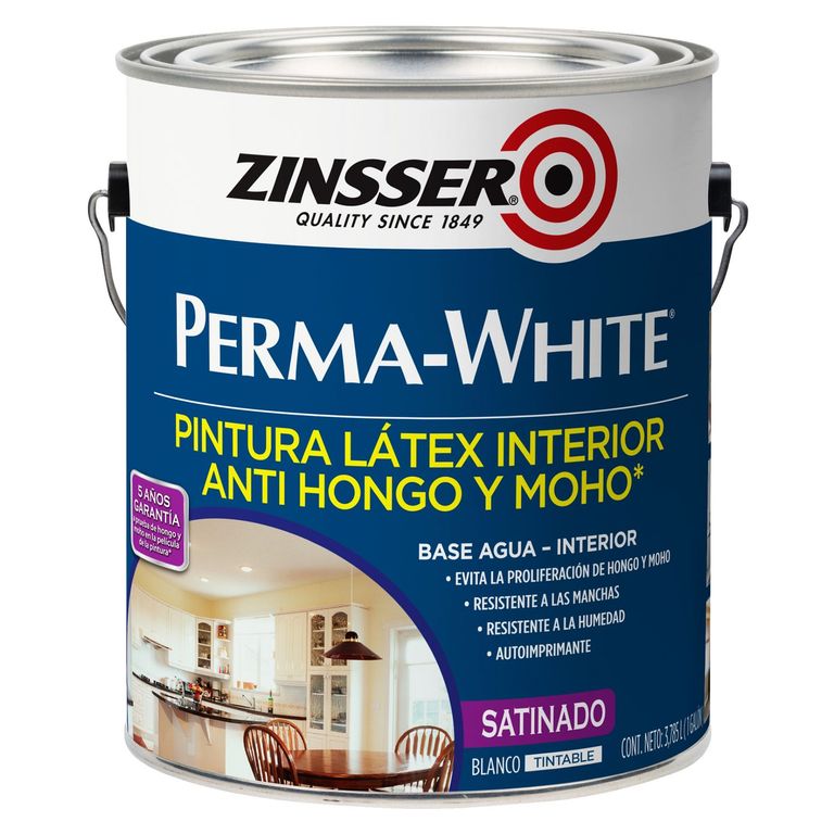 Pintura Látex Perma-White Blanco Satinado 1 GL
