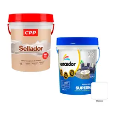 undefined - Sellador Cpp Blanco 4gl + Supermate Vencedor Blanco Antibacterial Decorativo 4GL