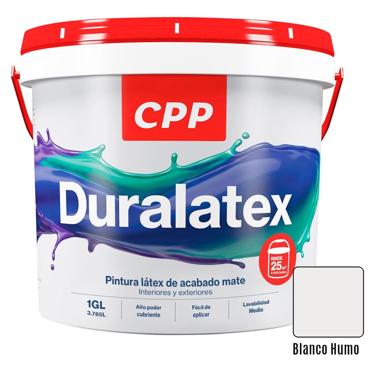 Pintura Látex CPP Duralatex Mate Blanco Humo 1 Gl