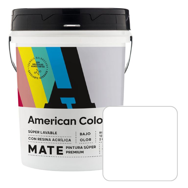 Pintura Látex American Colors Mate Blanco 4 Gl