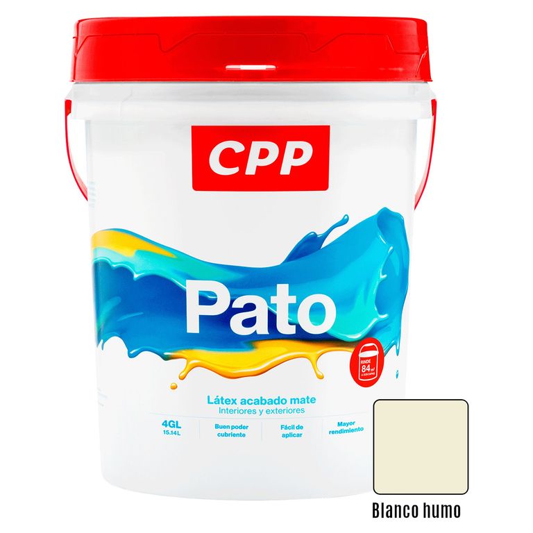 Pintura Látex CPP Pato Mate Blanco Humo 4 Gl
