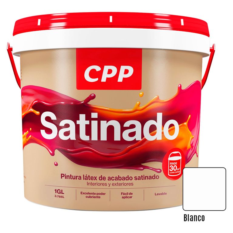 Pintura Látex CPP Satinado Blanco 1 Gl
